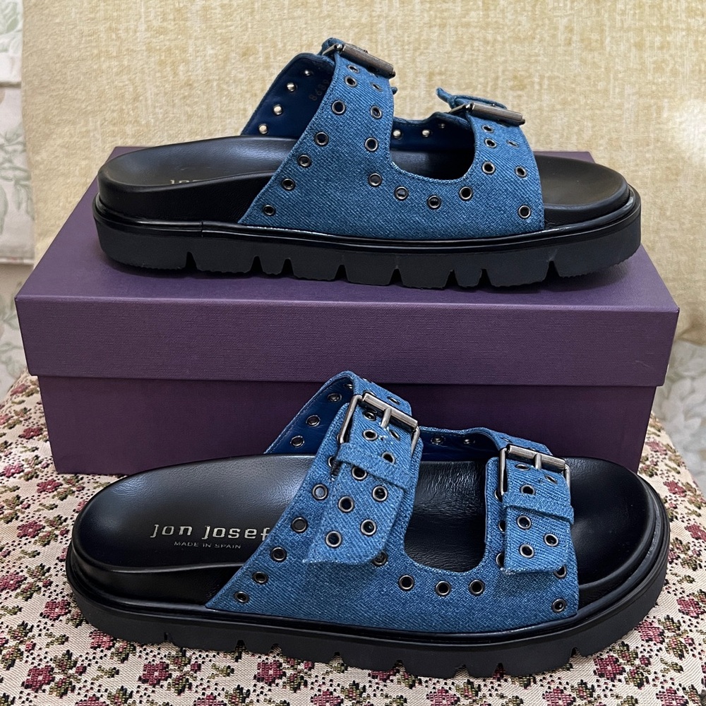 Jon Josef BOLD Blue Suede Sandal- made in Italy - Picture 4 of 7